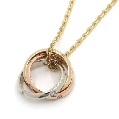 Cartier Baby Trinity Necklace K18YG K18WG K18PG Diamond Pendant