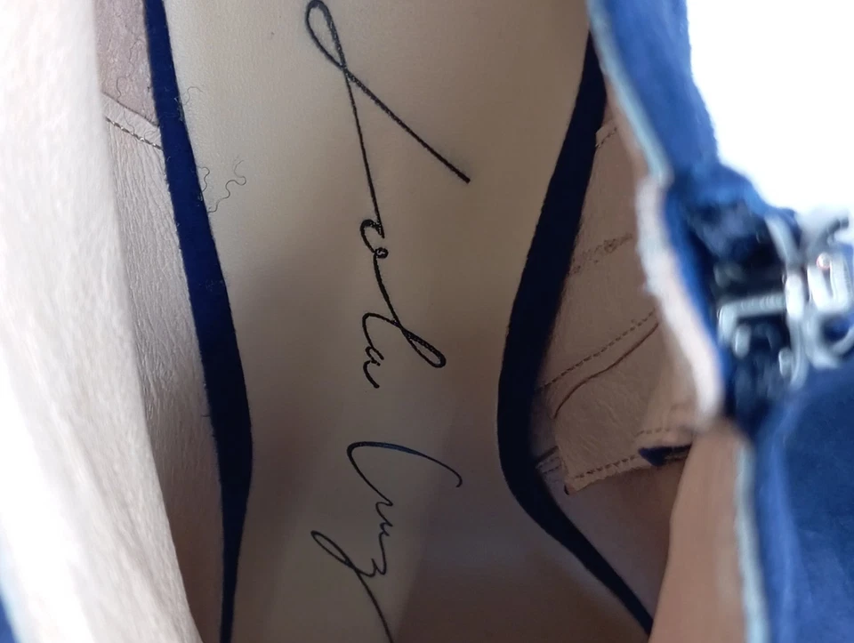 LOLA CRUZ Peeptoe-Stiefeletten Damen Stiefeletten Gr. DE 36 blau Elegant - Bild 4 von 4