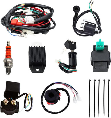 PRO BAT Full Electrics Wiring Harness Coil CDI Spark Plug Kits for 50Cc 70Cc 90C
