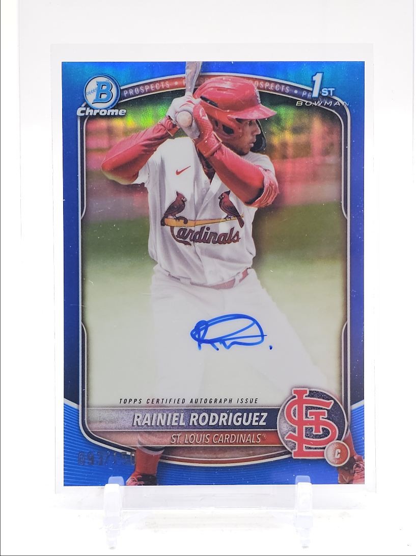 RAINIEL RODRIGUEZ 2025 BOWMAN CHROME 1ST AUTOGRAPH TRUE BLUE AUTO /150 Q5876