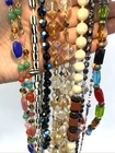 Glass Gemstone Bead Necklace Costume  Jewelry Lot 8 pcs  Vintage
