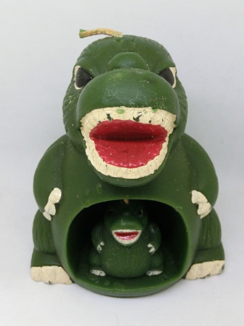 Godzilla Mascot Candle Set Mini Godzilla & Anguirus Figures Rare