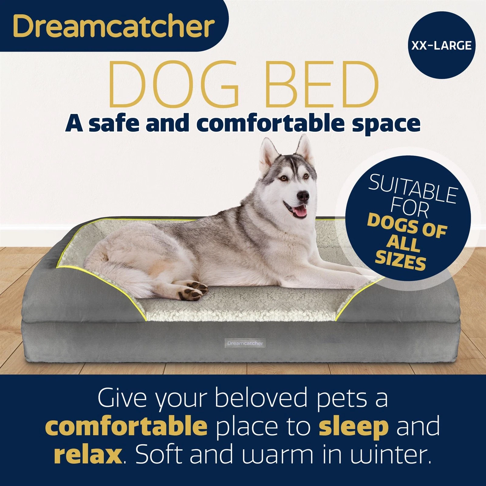 X Large Dog Bed 122cm Orthopaedic Memory Foam Pet Mattress Washable Cover