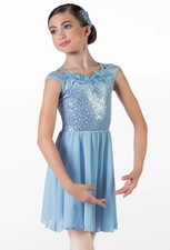 Dance Pre-Owned Costume Medium Adult Blue Weissman 14787 Lyrical Ballet Sequin