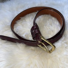 Vtg Coach Belt Womens 32"/80CM 5700 BROWN LEATHER BELT STAMPED IRREGUALR