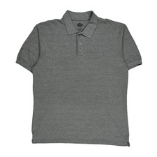 Dickies Polo Shirt - Large Grey Cotton Blend