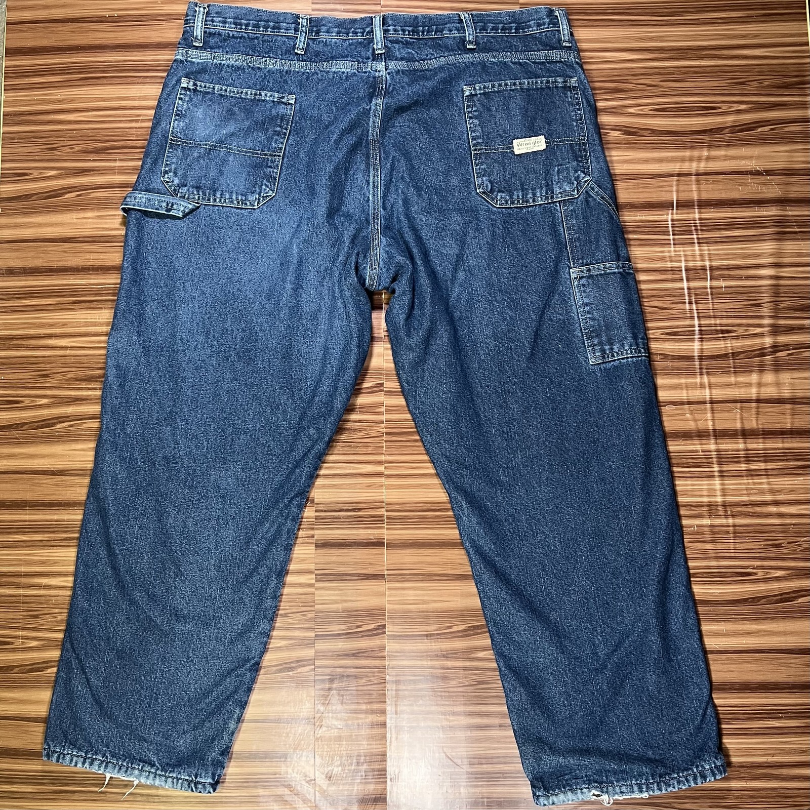 Wrangler Jeans Mens 42x30 Blue Fleece Lined Denim Work Carpenter Pants Heavy
