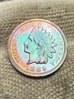 1889 Indian Head Cent Penny, Red Toned, Gem Lustrous AU+++++++High Grade Red Hue