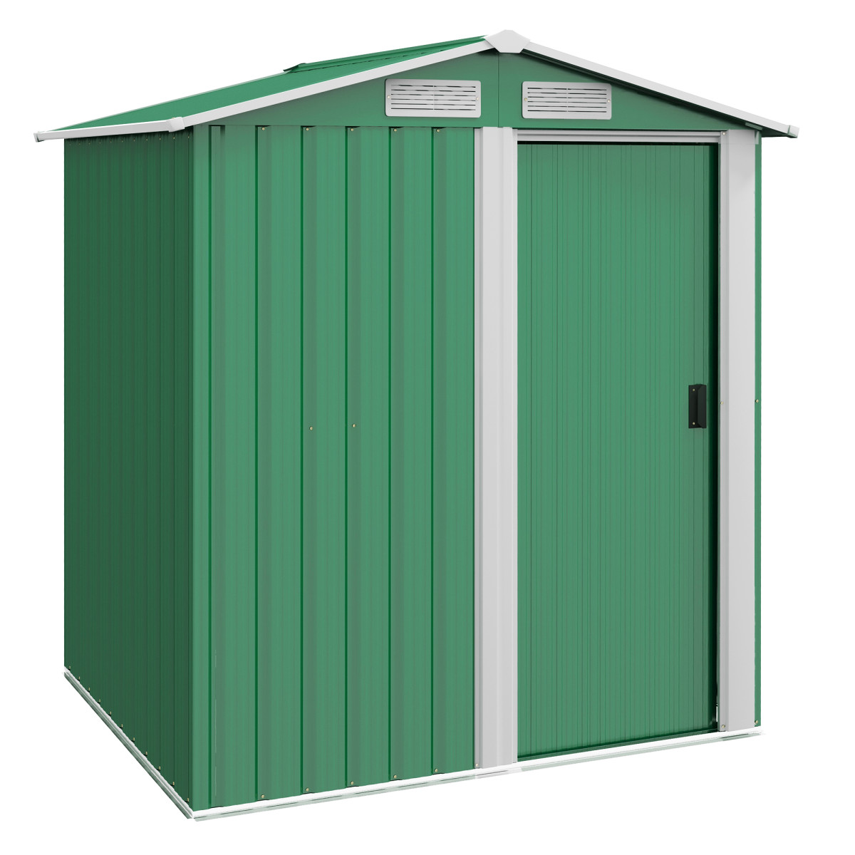 George Green Outsunny 5Ft X 4.3Ft Outdoor Metal Storage Shed With Sliding Door Sloped Roof - Image 2