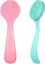 2PCS Silicone Facial Cleansing Brush Soft Face Scrubber Exfoliating Tool