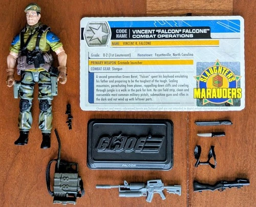 GI JOE Cobra NM/M Lt. Falcon 2011 V2, File Card Bonus Gear Slaughter's Marauders