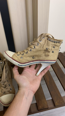 Vintage Ash High Tops studded Heels distressed Sneakers Trainers