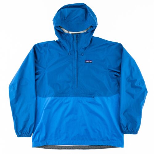 Patagonia Mens XL Torrentshell Pullover Rain Jacket 1/4 Zip Windbreaker Blue