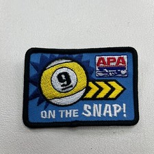 9 Ball APA American Poolplayers Assn. ON THE SNAP Pool Shooting Patch P006