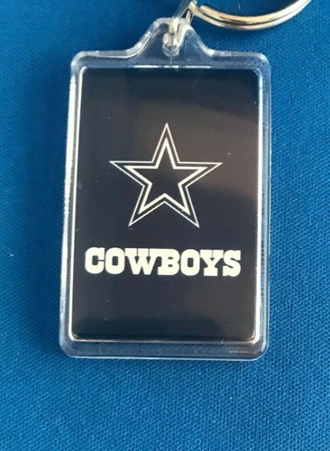 Dallas Cowboys portachiavi acrilico su due lati 3/4" licenza NFL nuovo con etichette - Foto 2 di 3