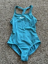 NIKE Size M girls SWIM SUIT One Piece Swimsuit BLUE W24