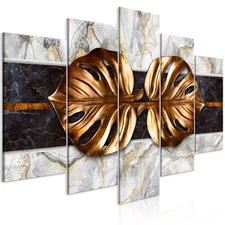 GOLDEN MONSTERA Canvas Print Framed Wall Art Picture Photo Image b-A-0773-b-m