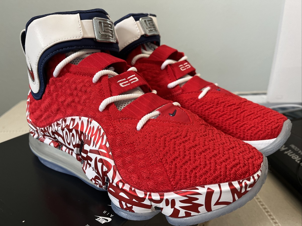 NIKE LEBRON XVII FIRE RED GRAFFITI CT6047 600 MEN'S SIZE 7.5