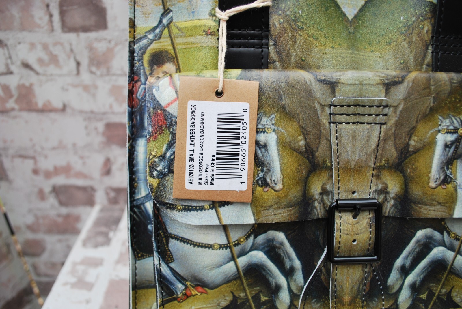 Dr Martens George And Dragon Large Leather Backpack Black  Artwork Rare BNWT image 3