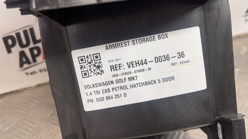 Volkswagen Golf Mk7 2012-2017 ARMREST STORAGE BOX 5G0 864 251 D - Picture 6 of 7