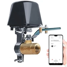 Smart Wifi Water Valve, Copper Handle Valve, Compatible with Alexa Google, No...