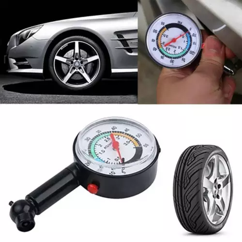 Car Auto Truck TIRE PRESSURE GAUGE PSI Dial Easy Read Air Chamber Readout Tester - Picture 2 of 10