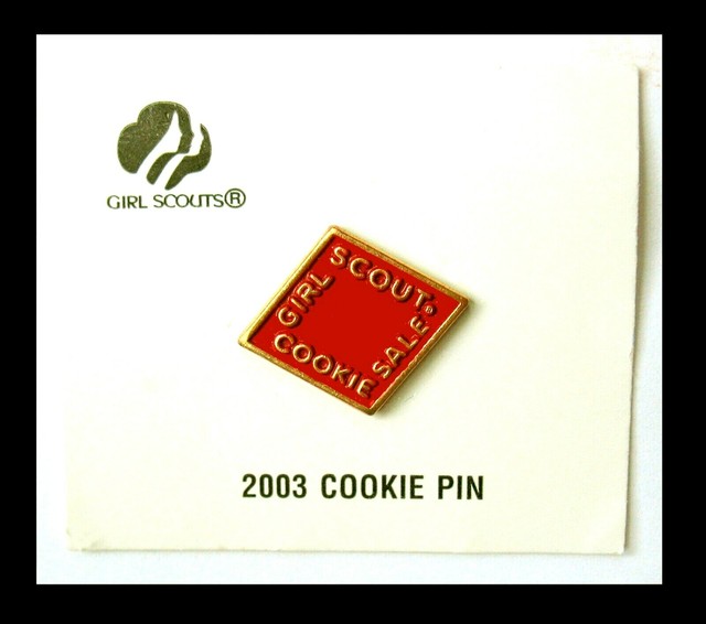 2003 RED COOKIE PIN, MINT on CARD Official for Uniform Girl Scouts Combine Ship eBay