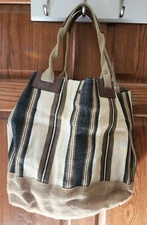 Sun 'n' Sand Woven Straw Bag Striped Beach Tote Summer Shopping Travel Pool