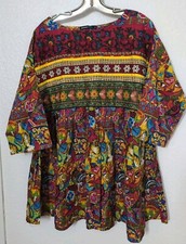 GENERATION womens Ladies Floral Peplum Kurti Size 16 Floral Boho Embroidered