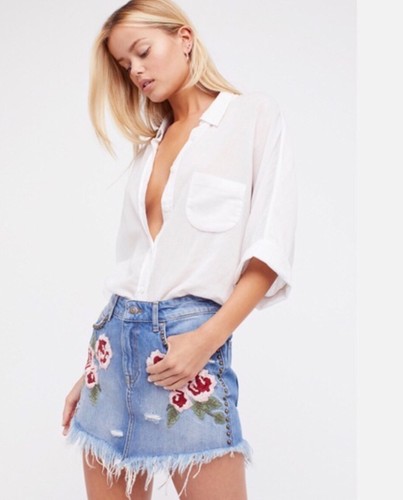 NEW Free People Wild Rose Embroidered 