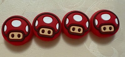 Set Of 4 Mario  Brothers Mushroom Thumb Caps For Ps5/Xbox