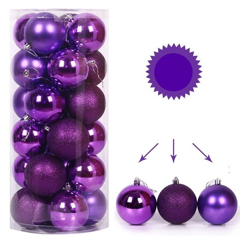 24 Weihnachtskugel Ø6cm Set Kunststoff Christbaumkugel Bruchfest Baumschmuck UF - Bild 4 von 6
