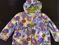 Child Girls Floral Spring Fall Jacket Osh Kosh size 4T Blue Green Purple