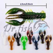 8pcs CrawBug Crayfish Floating Soft Bait Fishing Lures Ned Rig 2.5'' Bass Perch 