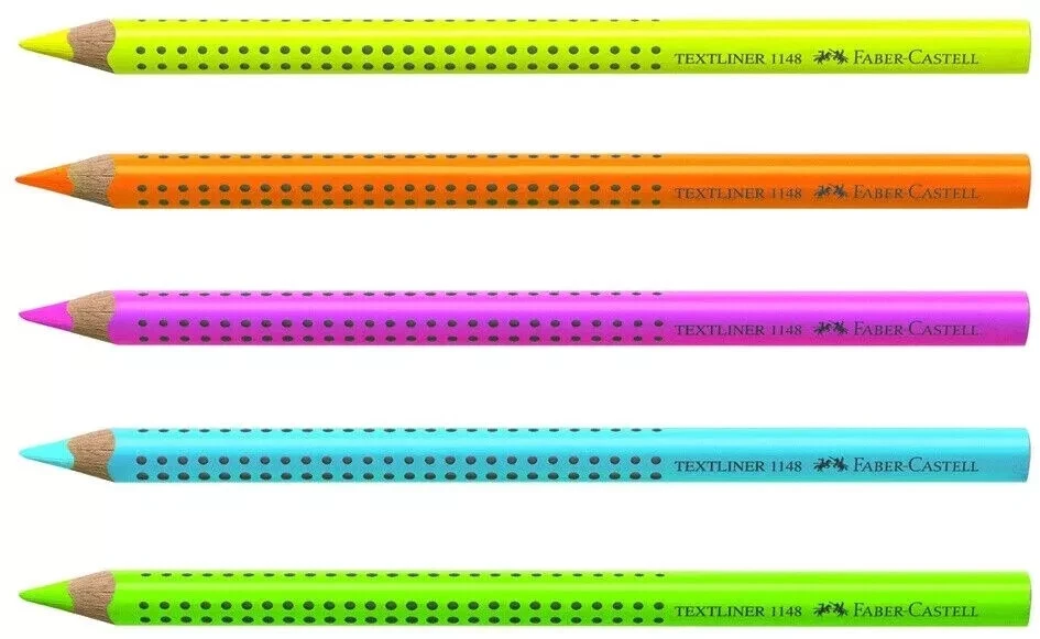 FABER-CASTELL Faber Castell Jumbo Grip Neon Textliner Textmarker gelb orange pink blau grün