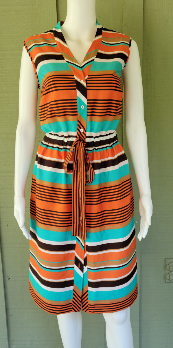 orange and turquoise dress Finley Shirts Chantel Tropical Jacquard Dress 3438016T