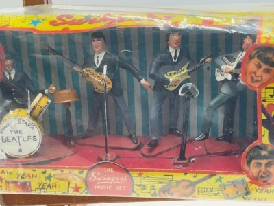 Beatles 1960s Swingers Music Figure Set Vintage Cake Topper