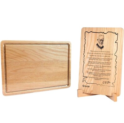 Natural Wooden Cutting Board for Kitchen-Medium (9''x13'') Oak with Grooves