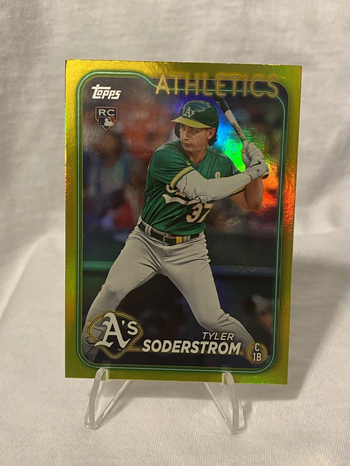 2024 Topps Series 1 Yellow Foil Parallel #244 Tyler Soderstrom Oakland Athletics