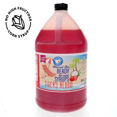 Hypothermias TIGER’S BLOOD Flavor Syrup 🍧 Snow Cone machine Shaved Ice GALLON