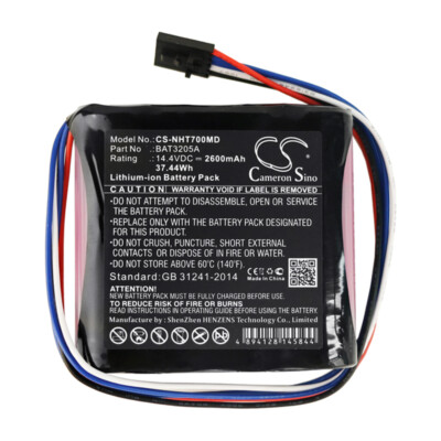 Battery for Newport  HT70 Ventilator BAT3205A  HT70 Plus BAT3205A  2600mAh 14.4V