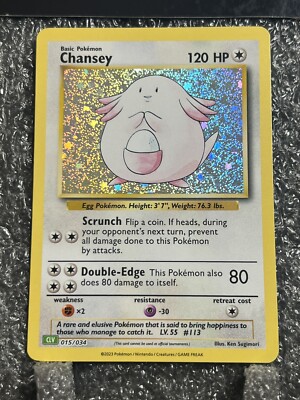 2023 Pokemon Chansey 015/034 Holo TCG Classic Foil Exclusive New