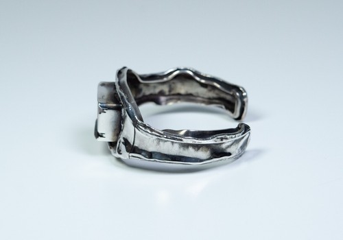 800 Argento - Bracciale Vintage Modernista - Anguria-Tormalina - Fatto A Mano - Foto 4 di 7