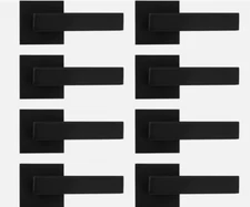 Probrico 8 Pack Matte Black Faux Door Handles, Non-Swinging Interior Door Handle