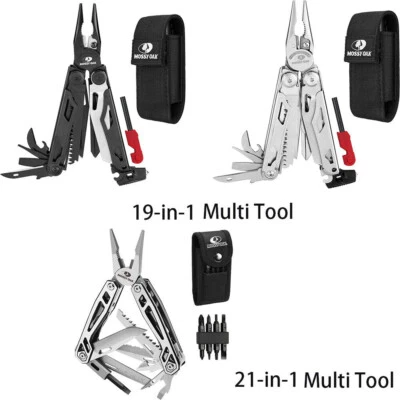 MOSSY OAK 21-in-1/19-in-1 Multitool Stainless Steel MultiTool Plier Pocket Knife