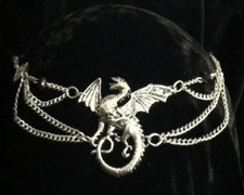 Dragon tiara crowns unisex circlet diadem silver fully adjustable