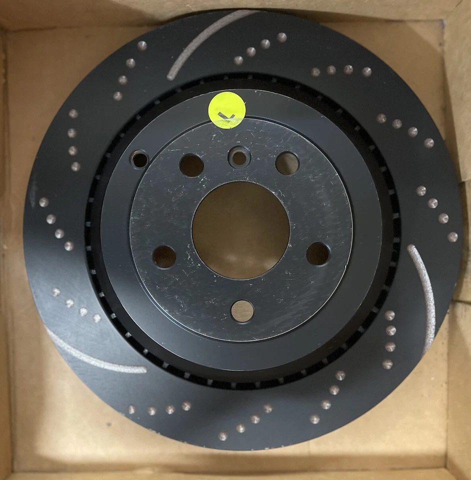 Black Disc Brake Rotor-EBC Series Sport Slotted Rear EBC Brake GD7400 Mercedes - Image 3 of 4