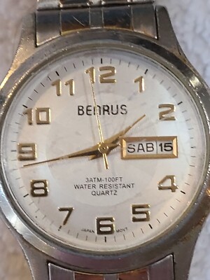 Benrus Watch Vintage Men's Silver and Gold Band and Dial