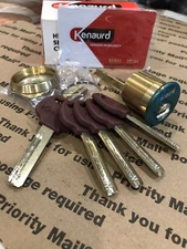 High Security Rim/Mortise Cylinder 006 Gold   5 Keys. Mul t lock type w card. 