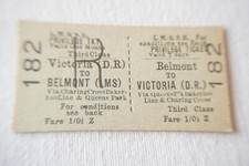 Victoria to Belmont LMS Railway Train Ticket